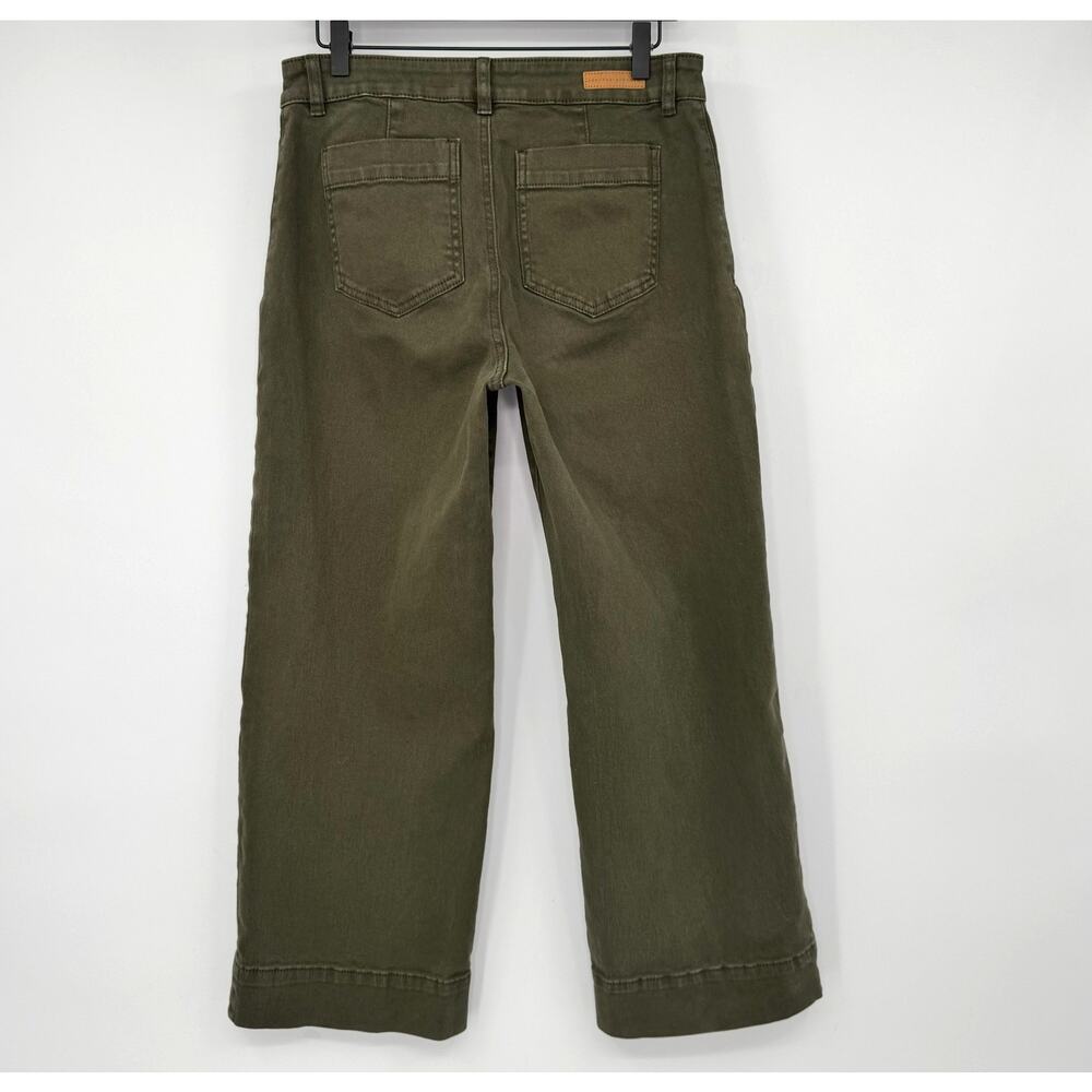 NWOT Sanctuary Denim The Marine Wide Leg Crop Jeans 29 Army Green Patch Pocket - Picture 9 of 16